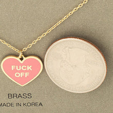 Load image into Gallery viewer, Fuck Off Heart Pendant Necklace