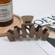Load image into Gallery viewer, Large Matte Zig Zag Hair Claw Clip: Dark Brown
