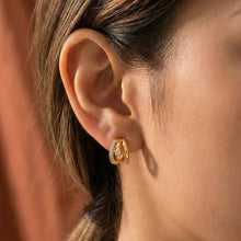 Load image into Gallery viewer, Layered Hoop Hug Earrings