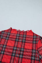 Load image into Gallery viewer, Plaid Mock Neck Long Sleeve Top