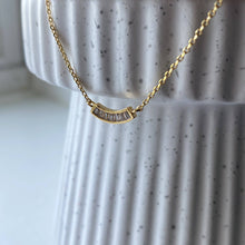 Load image into Gallery viewer, Bending Baguette Necklace: Rose Gold