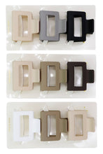 Load image into Gallery viewer, Small Cubic Matte Earth Tone Hair Claw Clip Set