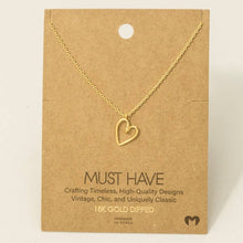 Load image into Gallery viewer, Gold Dipped Wire Heart Pendant Necklace