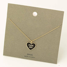 Load image into Gallery viewer, Fuck Off Heart Pendant Necklace