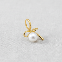 Load image into Gallery viewer, Ballet Bow Pearl Earrings