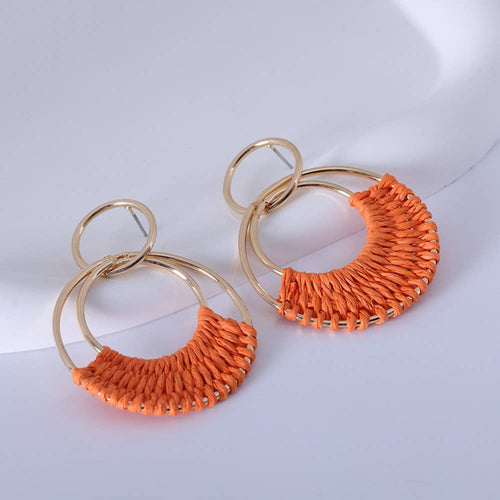 Bohemian Lafite Woven Earrings