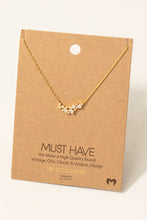 Load image into Gallery viewer, Gold Dipped Cluster Cz Bar Pendant Necklace: Gold