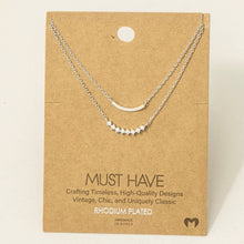 Load image into Gallery viewer, Layered Rhinestone Curved Bar Necklace