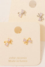 Load image into Gallery viewer, Gold Dipped Mini Bow Stud Earrings