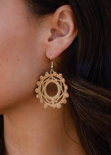 Load image into Gallery viewer, Tan Crochet Hoops