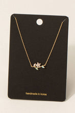Load image into Gallery viewer, Cz  Flower Bar Pendant Necklace