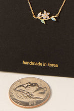 Load image into Gallery viewer, Cz  Flower Bar Pendant Necklace