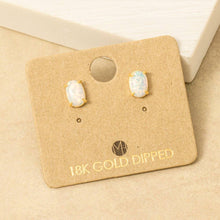 Load image into Gallery viewer, Gold Dipped Opal Stone Stud Earrings