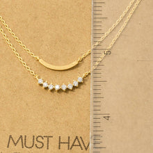 Load image into Gallery viewer, Layered Rhinestone Curved Bar Necklace
