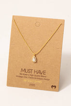 Load image into Gallery viewer, Pave Rhinestone Teardrop Pendant Necklace
