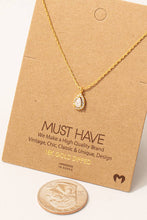 Load image into Gallery viewer, Pave Rhinestone Teardrop Pendant Necklace