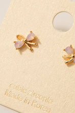 Load image into Gallery viewer, Gold Dipped Mini Bow Stud Earrings