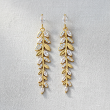 Load image into Gallery viewer, Gold Tone Wheat Tassel Drop Earrings