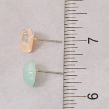 Load image into Gallery viewer, Green And Pink Abstract Stud Earrings Set
