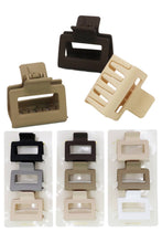 Load image into Gallery viewer, Small Cubic Matte Earth Tone Hair Claw Clip Set