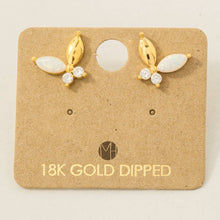Load image into Gallery viewer, Gold Dipped Opal Butterfly Stud Earrings