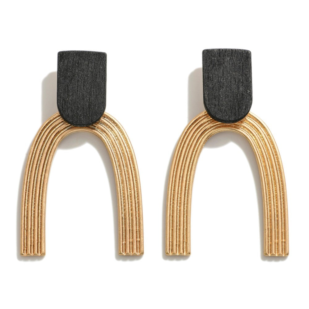 Gold Tone Arch Earrings