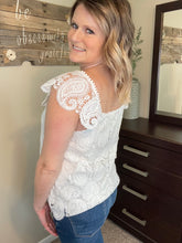 Load image into Gallery viewer, Lace Crochet Ruffled Tank