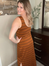 Load image into Gallery viewer, Brown Stripe Maxi Dress