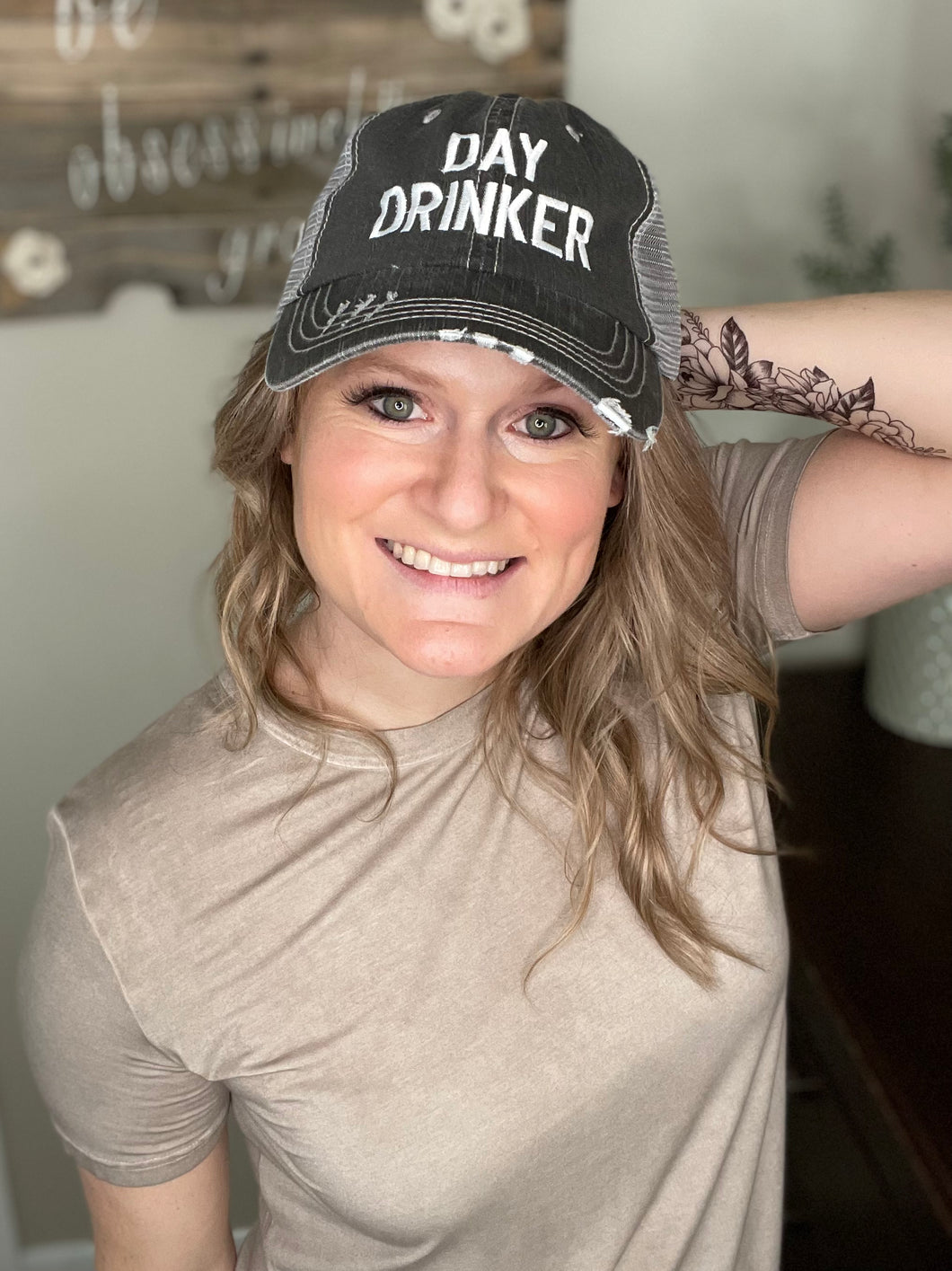Day Drinker Embroidered Trucker Hat