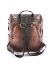 Load image into Gallery viewer, Brown Retro Faux Leather Backpack