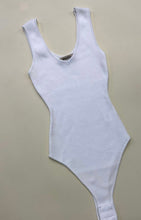 Load image into Gallery viewer, Sleeveless Ribbed Knit Bodysuit- White