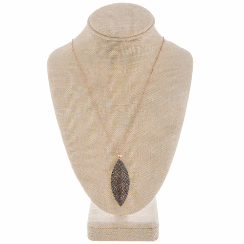 Long Feather Pendant Necklace