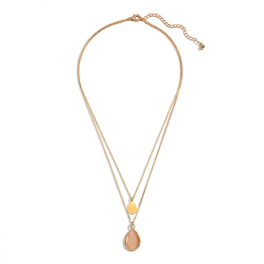 Linked Layered Chain Necklace- Champagne