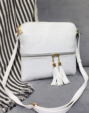 Load image into Gallery viewer, Faux Leather Tassel Zip Crossbody
