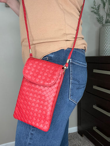 Leather Woven Crossbody Bag