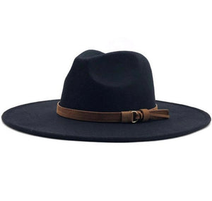 Black Wide Brim Classic Floppy Panama Hat